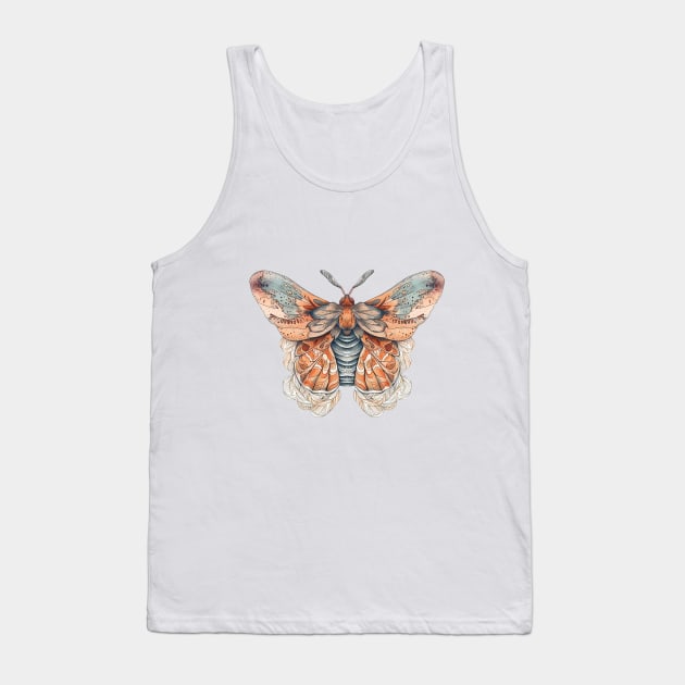 Beautiful moth with flowers Tank Top by FancyPen